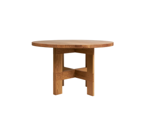 Farmhouse Trestle Table | Natural Oak | 120 Ø Round