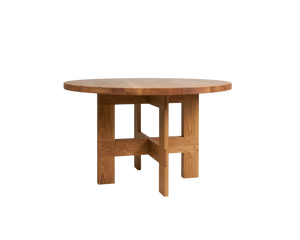 Farmhouse Trestle Table | Natural Oak | 120 Ø Round