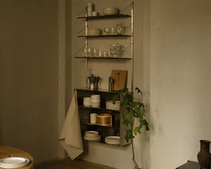 Shelf Library Canvas Cabinet Section | Stainless Steel / Canvas | H1852 / W80