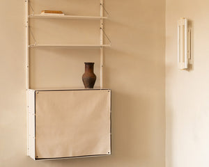 Shelf Library Canvas Cabinet | Warm White Steel / Canvas