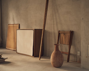 Shelf Library Canvas Cabinet | Natural Oak / Canvas