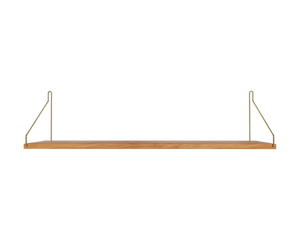 FRAMA Single Shelf | Natural Oak / Brass | D20 / W80