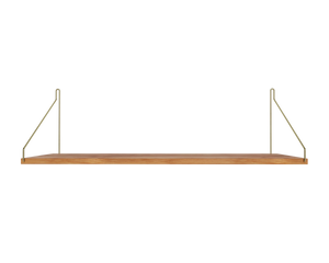 FRAMA Single Shelf | Natural Oak / Brass | D27 / W80