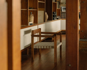 Symmetry Easy Chair | Honey Ash Wood / Oat Fabric