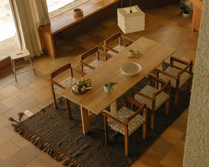 FRAMA Symmetry Armrest Chair | Honey Ash Wood / Oat Fabric