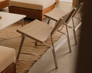 FRAMA Union Easy Chair | Aluminum / Sandstone Linen