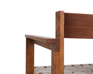 FRAMA Symmetry Armrest Chair | Honey Ash Wood / Oat Fabric
