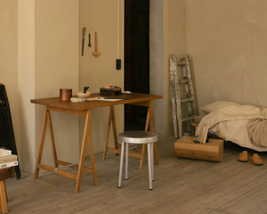 Folding Flat Trestle Table | Warm Brown Birch