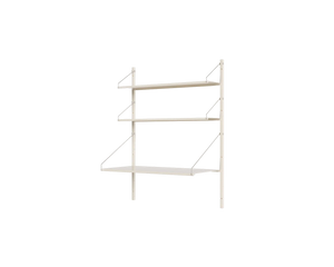 Shelf Library Desk Section | Warm White Steel | H108.4 / W80