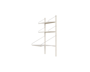 Shelf Library Desk Section | Warm White Steel | H108.4 / W80