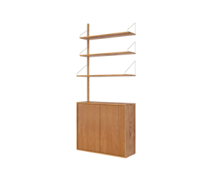 Shelf Library Medium Cabinet Add-on Section | Natural Oak | H185.2 / W80