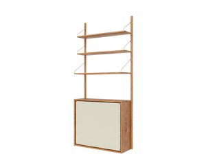 Shelf Library Canvas Cabinet Section | Natural Oak / Canvas | H185.2 / W80