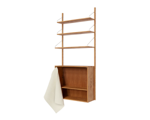 Shelf Library Canvas Cabinet Section | Natural Oak / Canvas | H185.2 / W80