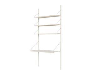 Shelf Library Desk Section | Warm White Steel | H185.2 / W80