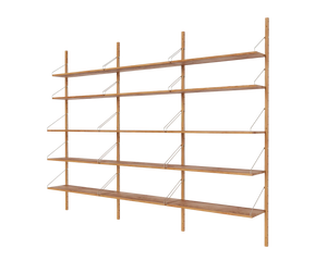 Shelf Library Triple Section | Natural Oak | H185.2 / W80