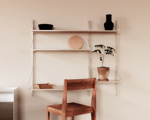 FRAMA Shelf Library Desk Section | Warm White Steel | H1084 / W80