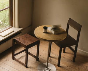 Table 57 | Yellow Limestone / Stainless Steel | Ø55