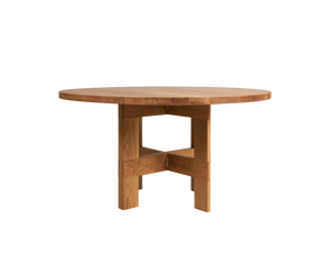 Farmhouse Trestle Table | Natural Oak | 140 Ø Round