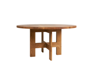 Farmhouse Trestle Table | Natural Oak | 140 Ø Round