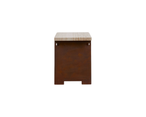 FRAMA 64 Plinth | Corten Steel / Travertine