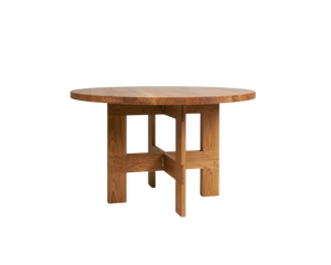 Farmhouse Trestle Table | Natural Oak | 120 Ø Round