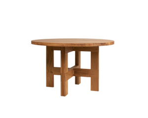 Farmhouse Trestle Table | Natural Oak | 120 Ø Round