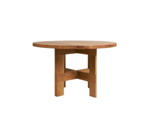 Farmhouse Trestle Table | Natural Oak | 120 Ø Round