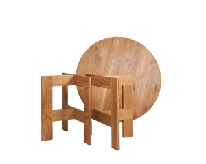 Farmhouse Trestle Table | Natural Oak | 120 Ø Round