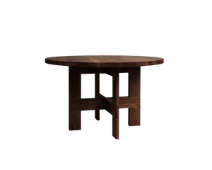 Farmhouse Trestle Table | Dark Oak | 120 Ø Round