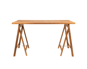 Folding Flat Trestle Table | Warm Brown Birch