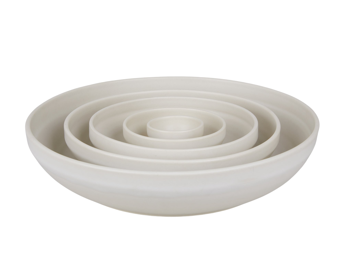 Otto Ceramic Shallow Bowl Set | Natural