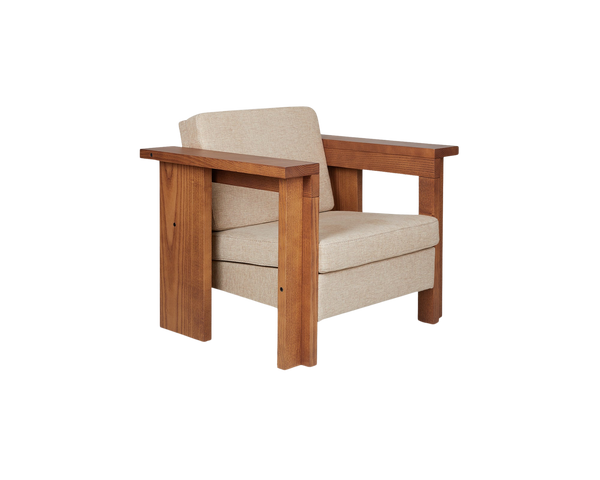At Ease Leather & Ashwood Frame アームチェア④ Symmetry Lounge Chair | Ash Wood / Oat Fabric – FRAMA