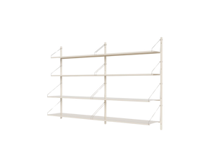 Shelf Library Double Section | Warm White Steel | H108.4 / W80