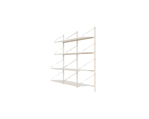 Shelf Library Double Section | Warm White Steel | H108.4 / W80