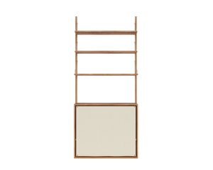 Shelf Library Canvas Cabinet Section | Natural Oak / Canvas | H185.2 / W80